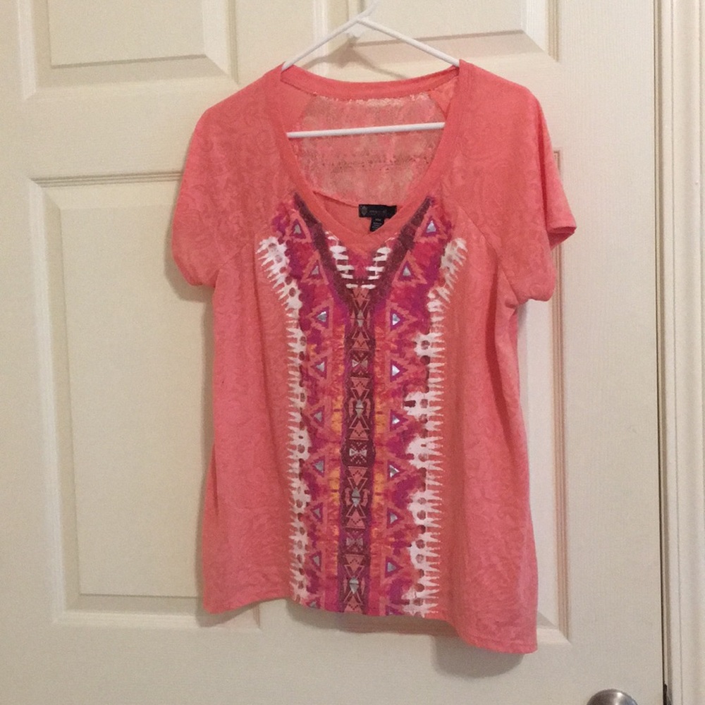 peach colored blouse